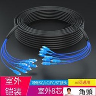 國標電信級成品光纜光纖室外鎧裝2芯4芯6芯8芯12芯架空免熔接戶外寬帶光纖網線SCLCFCST單模室內跳線[