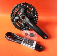 Crank Sepeda Shimano MT210 Altus HT2 Hollowtech II Triple Chainring 3 Speed 40T
