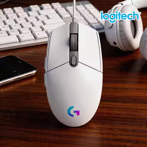 Logitech G203 Wired Gaming Mouse RGB Backlight 8000 DPI Adjustable 6 Buttons 1ms Response 85g Balanc