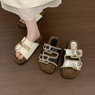 Thick-Soled Summer Slippers for Women - Casual Seaside Outerwear with Belt Buckle