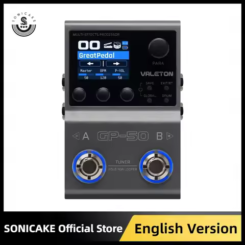 VALETON GP-50 Multi-Effects Processor for Guitar/Bass NAM & IR Loader with 100+ HD Effects, 9 Simult