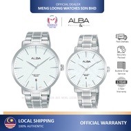 ALBA Couple Watch AS9L99X AH7W83X Stainless Steel Bracelet Date Analog 100% Original Jam Lelaki Wani