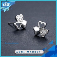 WOMEN'S EARRINGS S925 TRENDY CLOVER CRYSTAL KOREA STYLE AT002 !!