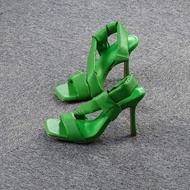 Đa Năng Giày Sandal Cao Gót Mũi Vuông Hở Mũi Mịn Giày Sandal Cao Gót Nữ Giày Phong Cách Xuyên Biên G