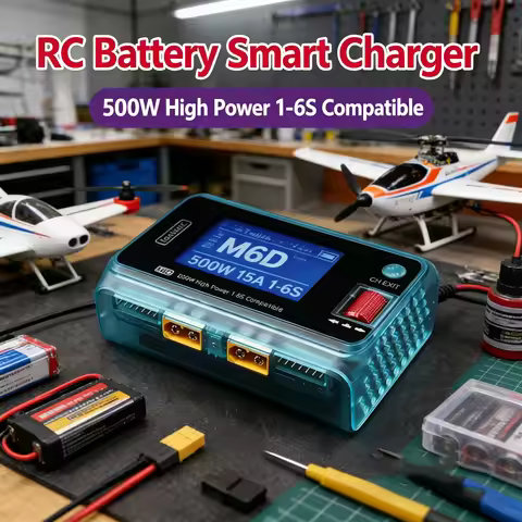 ToolkitRC M6D 500W 15A DC Dual Channel MINI Smart Charger Discharger For 1-6S Lipo Battery FPV Model