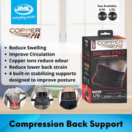 [JML Official] Copper Fit Compression Back Pro Support Waist | Improve Posture reduce lower back stress strain | 2 size available