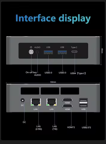 Topton AMD Mini PC Gamer Ryzen 7 8845HS ES 5 7640HS ES 2xDDR5 2xLAN NVMe USB4 Desktop Mini Office Co