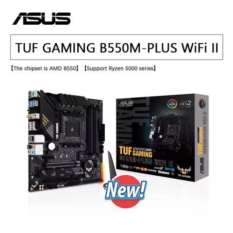 New ASUS TUF GAMING B550M PLUS WIFI II AMD B550 micro ATX supports AMD Ryzen 5000 series motherboard