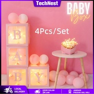 Balonasia Transparent Box Balloon Box Balonasia Pastel Balloon BABY 4Pcs/Set 30cm*30cm