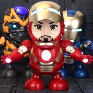 ไอรอนแมนเต้น หุ่นยนต์เต้นได้ใสถ่านหุ่นฮีโร่เต้น Dance hero มีเสียงมีไฟ Iron Man Bumblebee เต้นได้ ร้องได้ หุ่นยนต์ของเล่นเด็ก โมเดล Avengers  ไทยแลนด์สปอต