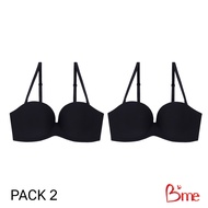 Bme  เสื้อชั้นในดันทรงไร้โครงถอดสายได้ Level 3 ฟองหนา รุ่น ME1701 ME1703 (แพ็ก 2 ตัว) สีดำ สีนู้ด (แ