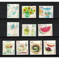 JAPAN 2023 SUMMER GREETINGS (REFRESHING FEEL) 84 YEN COMP. SET OF 10 STAMPS IN FINE USED CONDITION