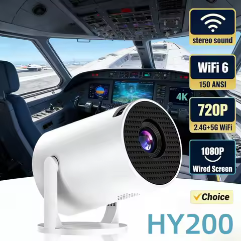 HY200 1080P Portable Projector New 270 Adjustable Angle Movie Projector for Phone Laptop TV Box Spea