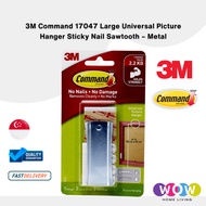 3M Command 17047 Large Universal Picture Hanger Sticky Nail Sawtooth - Metal / Holds Up to 2.2kg