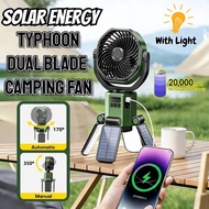 Solar Typhoon Dual Blade 20000mAh Camping Fan Kipas Camping Rechargeable Type C Wireless Gantung