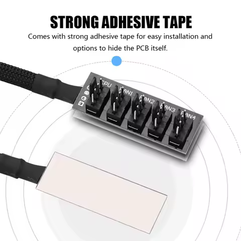 fan hub fan hub splitter fan adapter 5-Port PC 4-Pin PWM CPU Cooling Fan Splitter Hub Adapter Braide