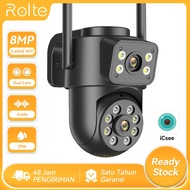 LAYAR Rolte 4K 8MP Dual Screen Dual Lens ICsee APP Outdoor Camera CCTV Camera Night Vision Camera