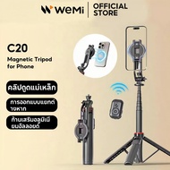 WEMI Magnetic Tripod for Phone-C20 Selfie Stick 360 Rotation Extendable 130 Cm Wireless