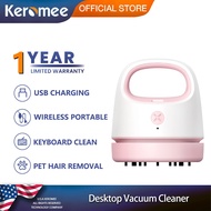 Keromee Handheld Desktop Vacuum Cleaner USB Charging Wireless Portable Keyboard Cleaning Vacuum Cleaner Office Pet Hair Removal Sweeper