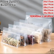 Standing Pouch Ziplock Handle Pouch Frosted Doff / Plastik Klip Ziplock 8 Sisi Buram Dengan Pegangan