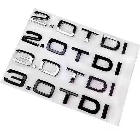 Chrome Black ABS Letters 2.0 TDI 3.0 TDI Rear Boot Trunk Logo Badge Emblem Sticker Decal For Audi A3