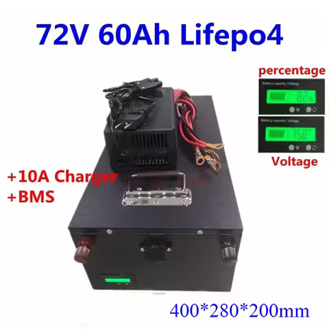 Lifepo4 72V 60Ah Not 80Ah 100Ah Lithium Battery With Bms For 3000W 4000W vehicle Gem Car