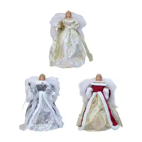Angel Treetop 12inch Christmas Ornament Angel Figurine Christmas Tree Topper for Holiday Desktop Liv