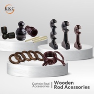 KKC Aksesori Kayu Langsir-Tapak Penutup L-Shape Penyambung/ Rod Accessory/Bracket End Cap Ring