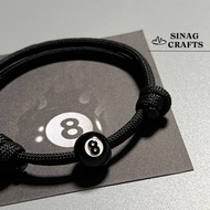 8 ball Paracord Adjustable bracelet by Sinag Crafts- Minimialist Bracelet