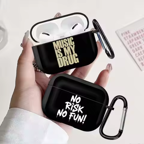 Case For Airpods 2 4 3 1 Pro Pro2 Pro3 Earphone Cases Cover Art Trendy Text