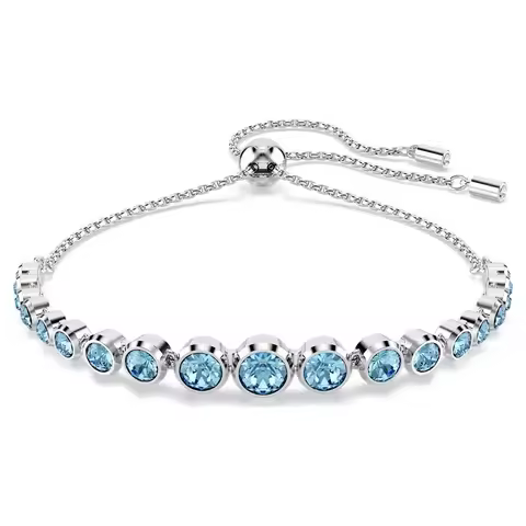 2025 New Product S 925 Pure Silver Sea Blue Round Diamond Emily Women's Bracelet Fashion Luxury Jewe