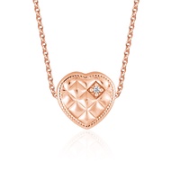 SK Jewellery Quilted Heart Rose Gold Pendant