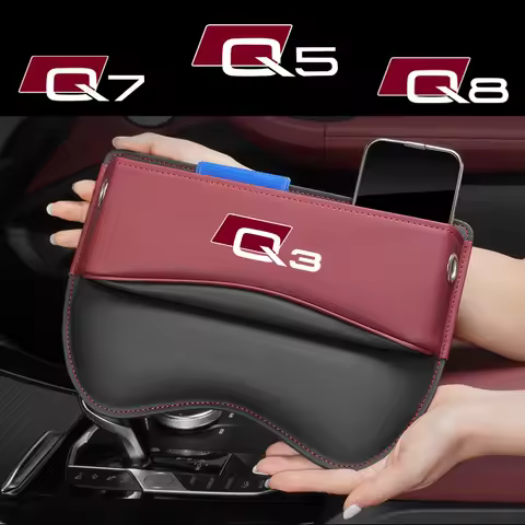 Car Seat Organizer Crevice Storage Box Leather Accessories for AUDI Q2 Q3 Q5 Q7 Q8 Car Accessories
