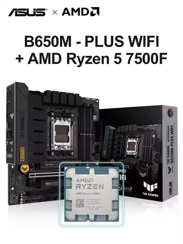AMD Ryzen 5 7500F + ASUS TUF GAMING B650M PLUS WIFI New AMD B650 DDR5 Socket AM5 mATX 24.4×24.4cm PC