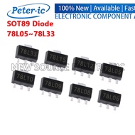 (10-50pcs) 78L05 78L06 78L08 78L09 78L10 78L12 78L15 78L33 SOT89 SMD Voltage Stabilizing D