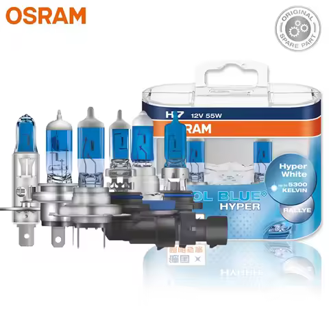 OSRAM Cool Blue Hyper H7 H4 HB2 H1 H11 HB3 9005 HB4 9006 12V 55W 5300K Halogen Car Headlight White L