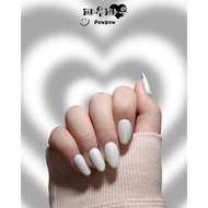 Glazed doughnut in white fake nails/ fake nail/ press on nails/ gel nails/ aurora nails/ hailey bieb