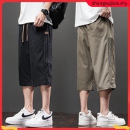 3 color high quality ice silk 7 point pants men comfortable breathable casual pants men seluar 3 suk