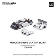POPRACE 1: 64 Mercedes-Mercedes-Benz CLK-GTR Front Rear Cover Detachable Alloy Car Models Not Remote