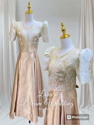 Traditional Filipiniana Dress - Modern Bolero and Silk Satin Skirt