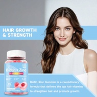 ISNIH Biotin Zinc Gummies Biotin Zinc Supplement Glowing Skin Vitamin C Biotin Supplement Healthy