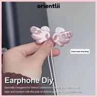 ORIENTLIIY  Earphone Decoration, Clip-On Design Star Gem Accent Headphone Accessory, Angel Wing Dama