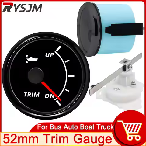 HD 52mm Trim Gauge Up To Down 9-32V Trim Meters Left Right Marine Boat Inboard Outboard Engine Trim 