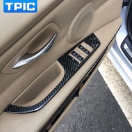 For BMW E90 Carbon Fiber Window Lifter Switch Buttons Decorative Frame Cover Trim Interior Molding Sticker 3 series 2005