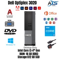 Desktop PC Dell OptiPlex 3020 SFF Intel i3/i5/i7 4th Gen, 16GB RAM 256GB SSD, Windows 10 Pro (USED)