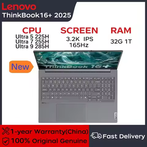 Lenovo Laptop Thinkbook 16+ AI 2025 Intel Evo 16" 3.2K 165Hz Ultra5 225H/Ultra7 255H/Ultra9 285H 32G