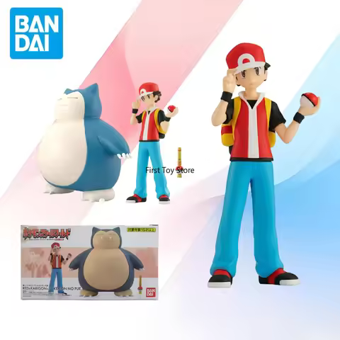 Bandai Original Scale World POKEMON Kanto Region RED Snorlax Anime Figures Toys for Kids Gift Collec