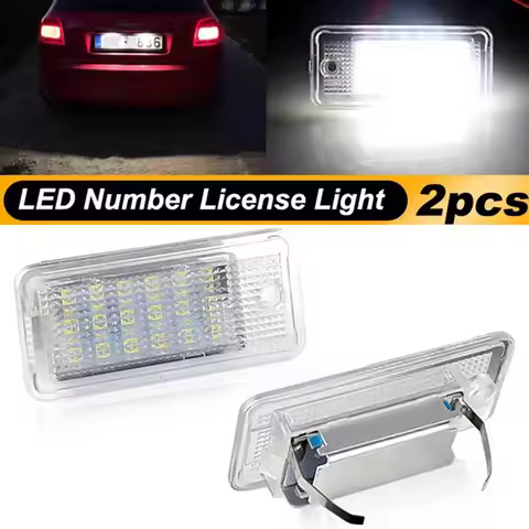 2Pcs CANbus Error Free LED Rear Number Plate Light Lamp For Audi A3 A4 S4 RS4 B6 B7 A6 RS6 S6 C6 S5 