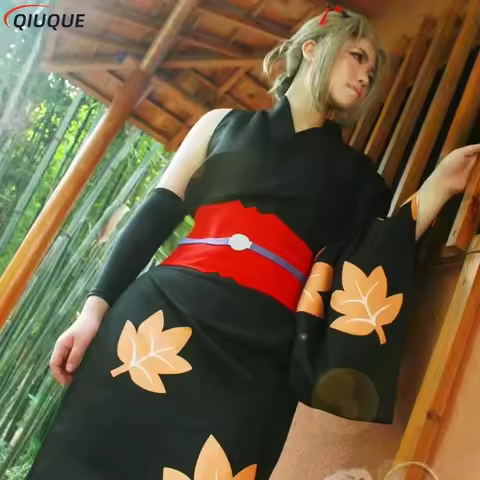 ♪ʚɞ〠Tsukuyo Cosplay Costume Wig Kunai Headwear Pipe Props Fishnet Stockings Anime Gintama Printing K