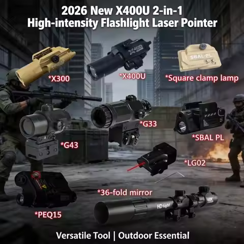 G33/G43/X300/X400U/PEQ-15/LG02 CS Game Playing Tactical Laser Flashlight Combo 20mm Rail